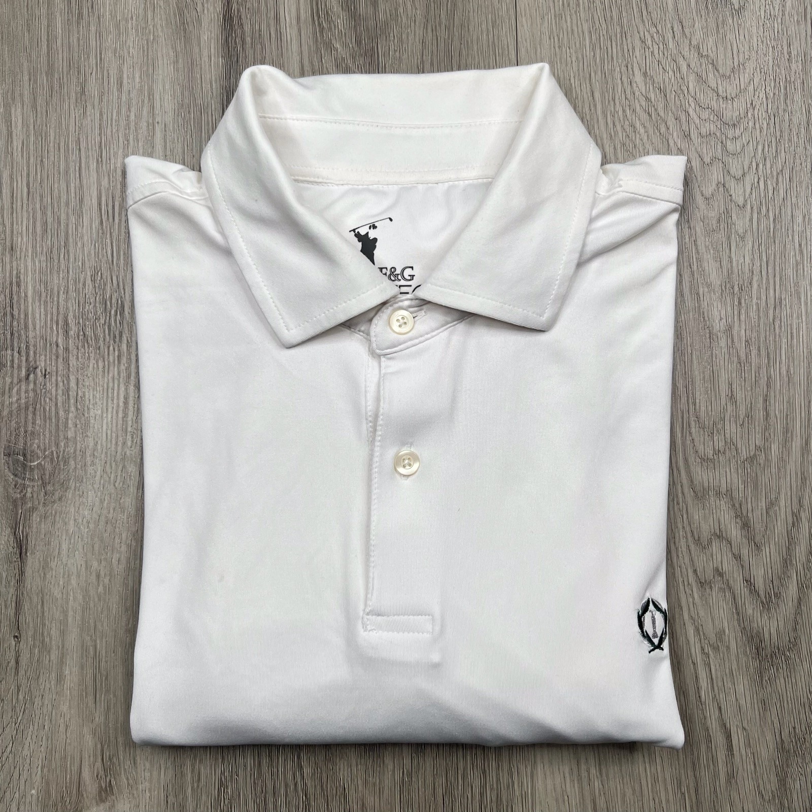 F G Tech Golf Polo Shirt Mens Size Large White Presidents Cup